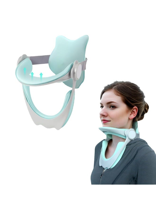YelaJoy 360°Adjustable Neck Brace for Neck Pain and Support, Cervical Neck Traction Device for Home Use, Neck Stretcher Neck Decompression Devices for Forward Head Posture Correction (Green) - Image 1